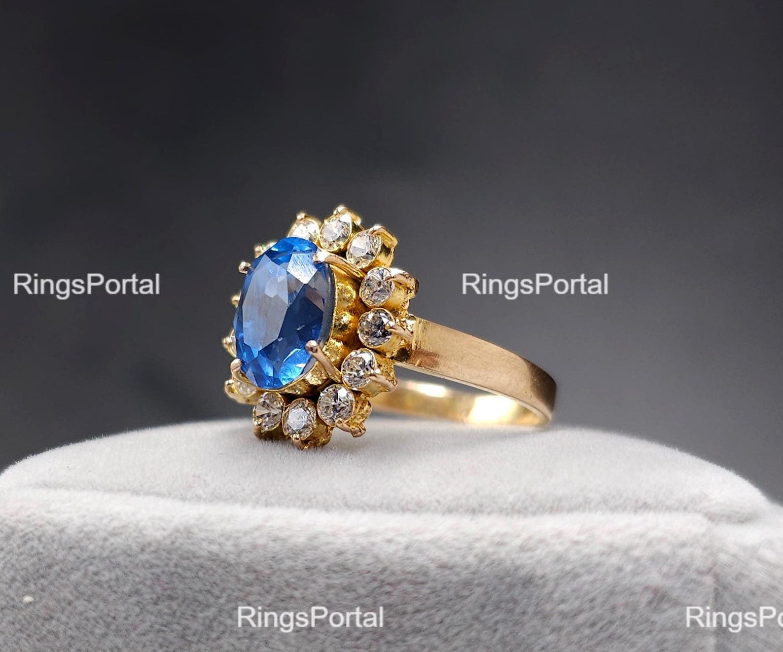 Elegant Gold & Sterling Silver (925) Stone Ring – Handmade Gemstone Jewelry